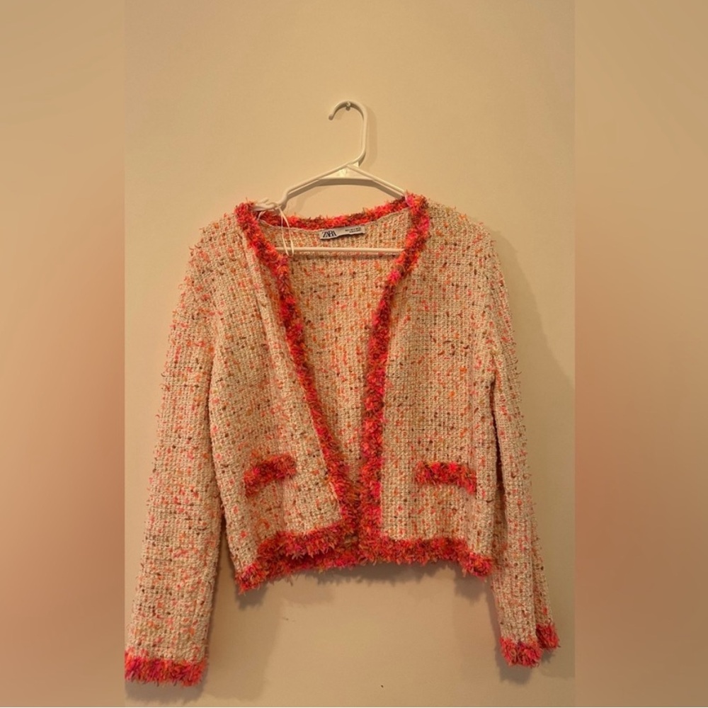 Zara tweed jacket multi color